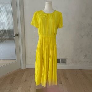 J. Crew Vibrant Yellow Midi Dress